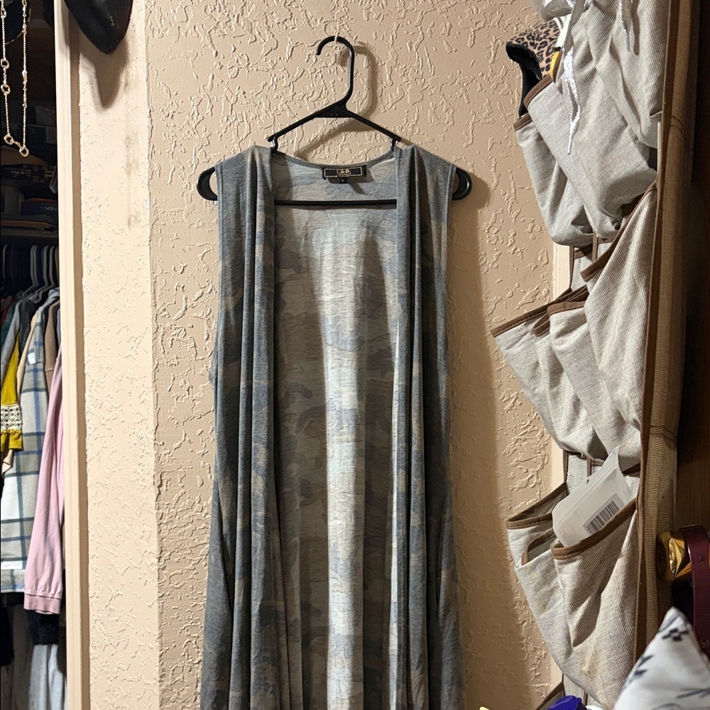Lucky & Blessed Camo Open Cardigan with pockets